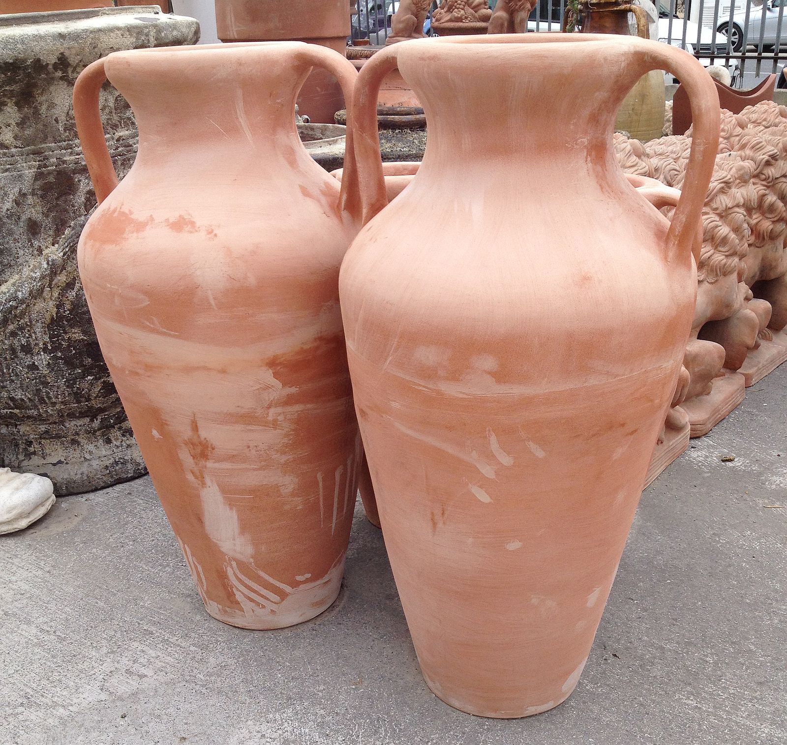 COPPIA DI ANFORE ROMANE IN TERRACOTTA TOSCANA CM. 96